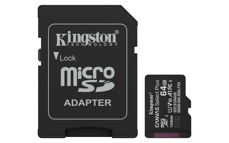 Card de Memorie MicroSDXC Kingston64GBCanvas Select PlusCu Adaptor