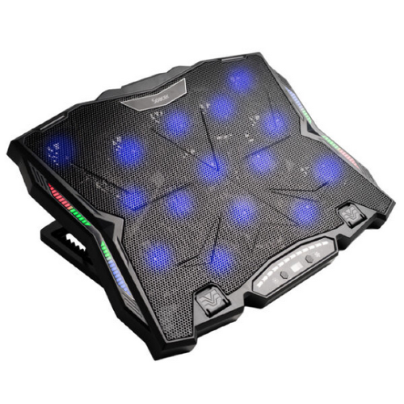 STAND SPACER notebook 17" Gaming, sita metal, 15x6cm LED fans,6