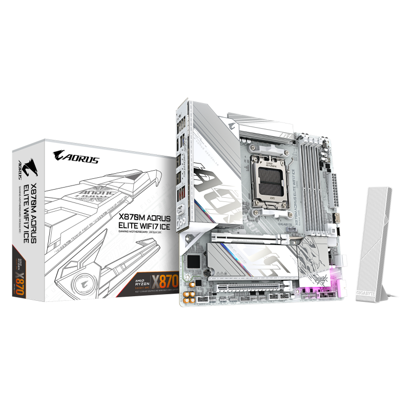 GIGABYTE X870M AORUS ELITE WIFI7 ICE. Processor manufacturer: AMD, Processor