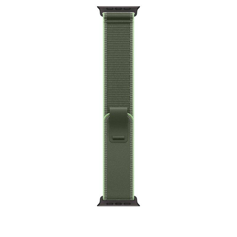 Curea pentru Apple Watch 49mm Green/Neon Trail Loop - M/L - Black Titanium