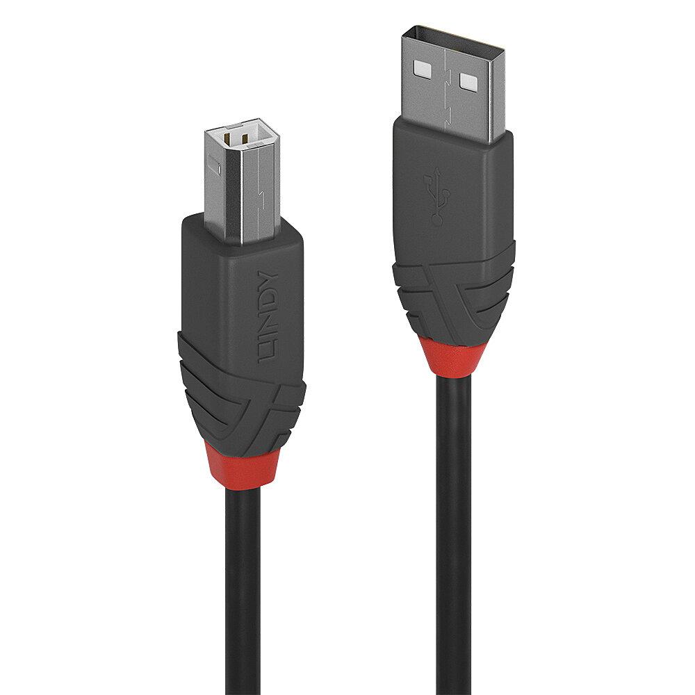 Cablu Lindy USB A la USB B Anthra Line, lungime