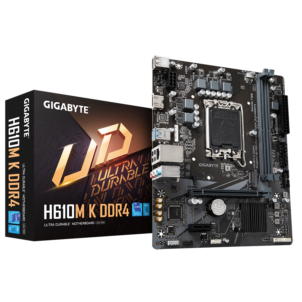 Placa de baza Gigabyte H610M K, Socket 1700, DDR4, Micro-ATX