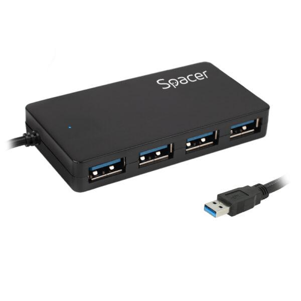 Hub extern Spacer, porturi USB: USB 3.0 x 4, conectare