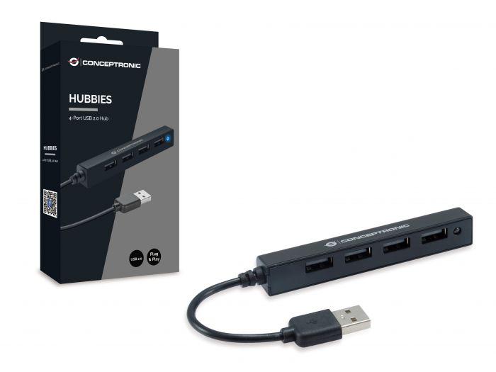 CONCEPTRONIC HUBBIES05B 4-Port USB 2.0 Hub, 96 x 15 x