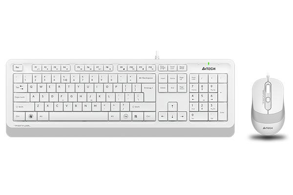 Kit Wired tastatura si mouse A4TECH Fstyler FM10+FK10, Alb